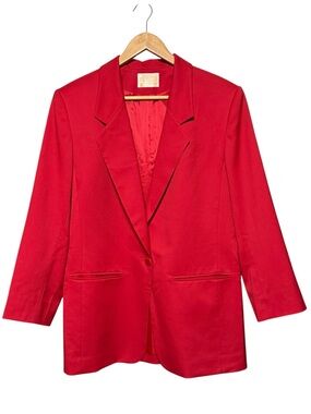 Vintage Pendleton Red Virgin Wool Blazer Jacket Made in USA Size 12